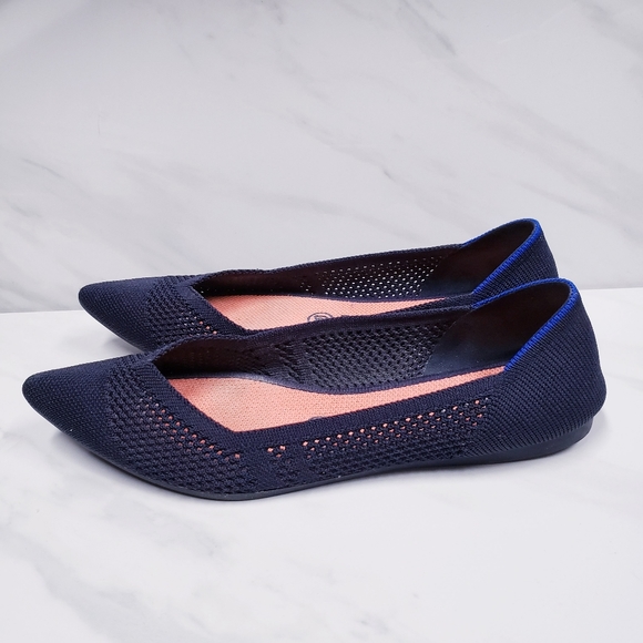 Rothy's Shoes | Rothys Navy Blue Pointed Toe Flats Size 8 | Poshmark